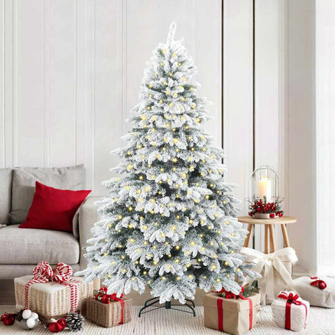 Albero di Natale artificiale con 300 LED Bianco 180 cm PE e PVC