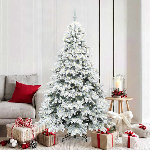 Albero di Natale artificiale con 300 LED Bianco 180 cm PE e PVC