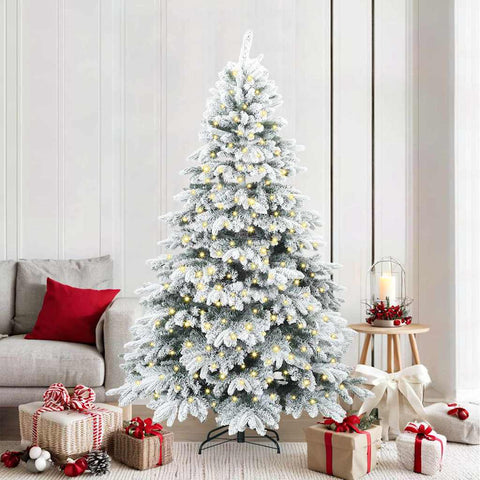 Albero di Natale artificiale con 300 LED Bianco 210 cm PE e PVC