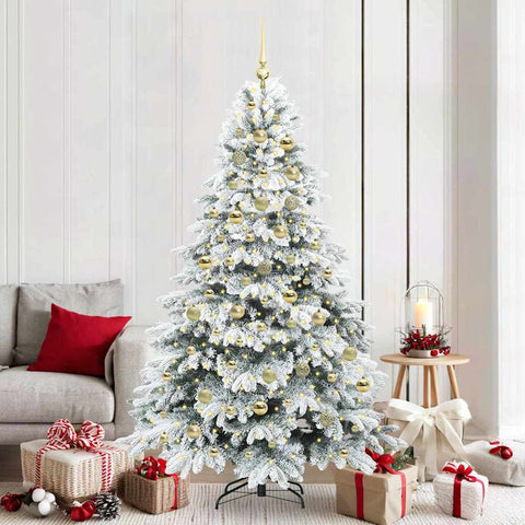 Albero di Natale artificiale con 300 LED Bianco 210 cm PE e PVC