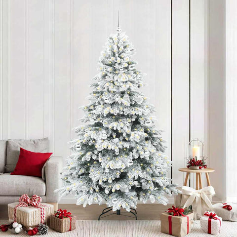 Albero di Natale artificiale con 300 LED Bianco 210 cm PE e PVC