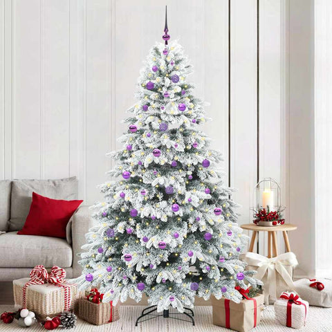 Albero di Natale artificiale con 300 LED Bianco 210 cm PE e PVC