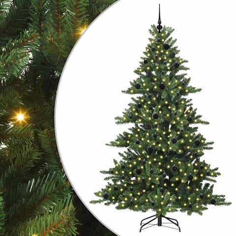 Albero di Natale Artificiale con Rami Pieghevoli Verde 210 cm