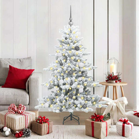 Albero di Natale Artificiale con Rami Pieghevoli Bianco 150 cm