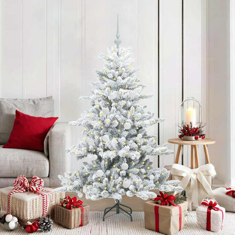 Albero di Natale Artificiale con Rami Pieghevoli Bianco 150 cm