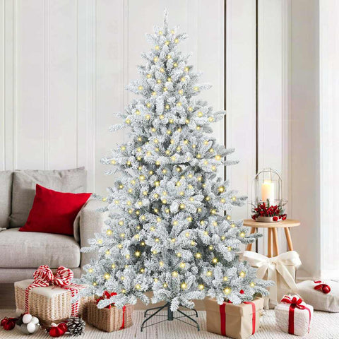 Albero di Natale Artificiale con Rami Pieghevoli Bianco 180 cm