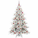 Albero di Natale Artificiale con Rami Pieghevoli Bianco 180 cm