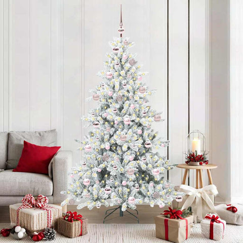 Albero di Natale Artificiale con Rami Pieghevoli Bianco 180 cm