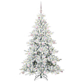 Albero di Natale Artificiale con Rami Pieghevoli Bianco 180 cm