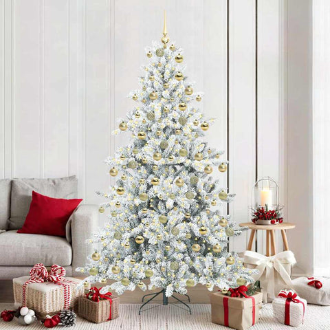 Albero di Natale Artificiale con Rami Pieghevoli Bianco 180 cm