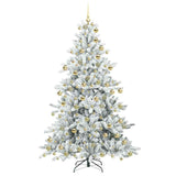 Albero di Natale Artificiale con Rami Pieghevoli Bianco 180 cm