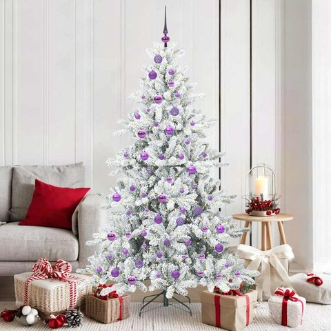 Albero di Natale Artificiale con Rami Pieghevoli Bianco 180 cm