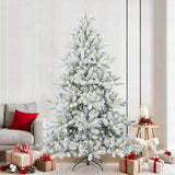 Albero di Natale Artificiale con Rami Pieghevoli Bianco 210 cm