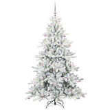 Albero di Natale Artificiale con Rami Pieghevoli Bianco 210 cm