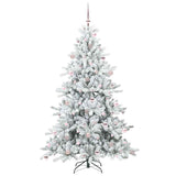 Albero di Natale Artificiale con Rami Pieghevoli Bianco 210 cm
