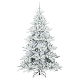 Albero di Natale Artificiale con Rami Pieghevoli Bianco 210 cm