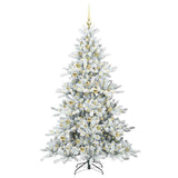 Albero di Natale Artificiale con Rami Pieghevoli Bianco 210 cm