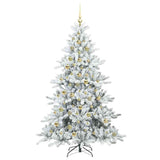 Albero di Natale Artificiale con Rami Pieghevoli Bianco 210 cm