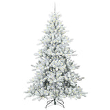 Albero di Natale Artificiale con Rami Pieghevoli Bianco 210 cm