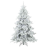 Albero di Natale Artificiale con Rami Pieghevoli Bianco 210 cm