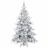 Albero di Natale Artificiale con Rami Pieghevoli Bianco 210 cm