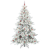 Albero di Natale Artificiale con Rami Pieghevoli Bianco 240 cm