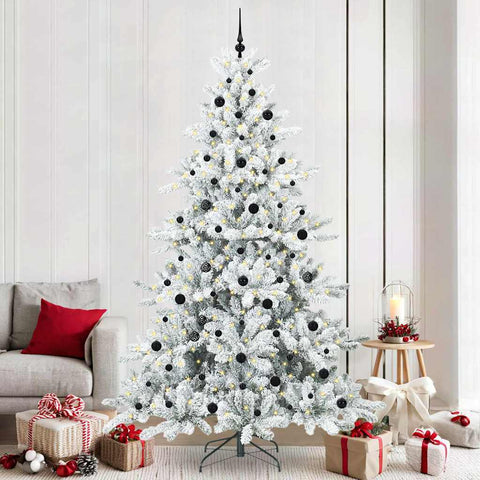 Albero di Natale Artificiale con Rami Pieghevoli Bianco 240 cm