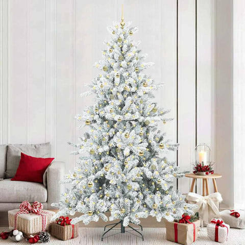 Albero di Natale Artificiale con Rami Pieghevoli Bianco 240 cm