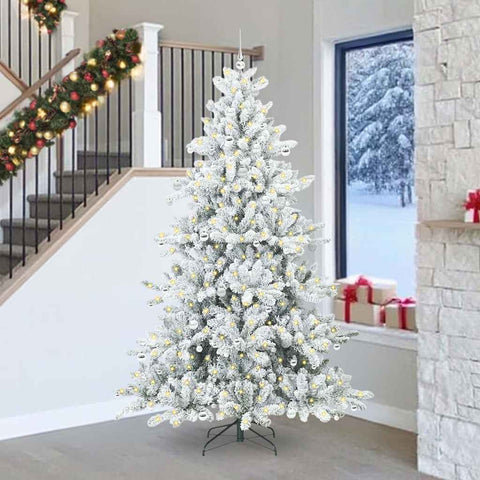 Albero di Natale Artificiale con Rami Pieghevoli Bianco 240 cm