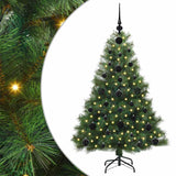 Albero di Natale artificiale con 150 LED Verde 120 cm PE e PVC