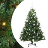 Albero di Natale artificiale con 150 LED Verde 150 cm PE e PVC