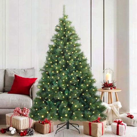 Albero di Natale artificiale con 300 LED Verde 180 cm PE e PVC