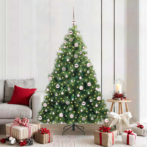 Albero di Natale artificiale con 300 LED Verde 180 cm PE e PVC