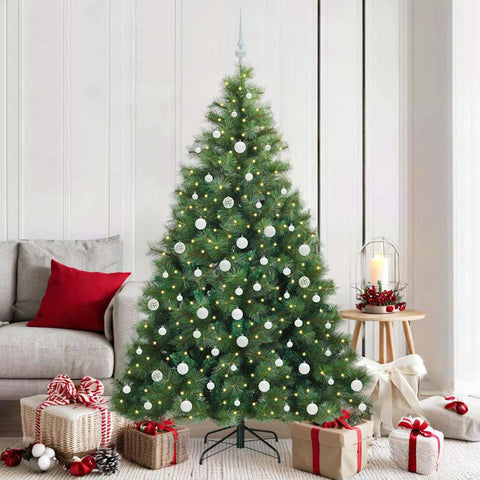 Albero di Natale artificiale con 300 LED Verde 180 cm PE e PVC