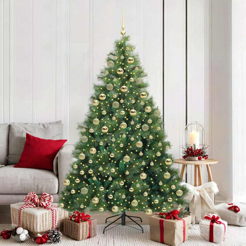 Albero di Natale artificiale con 300 LED Verde 180 cm PE e PVC
