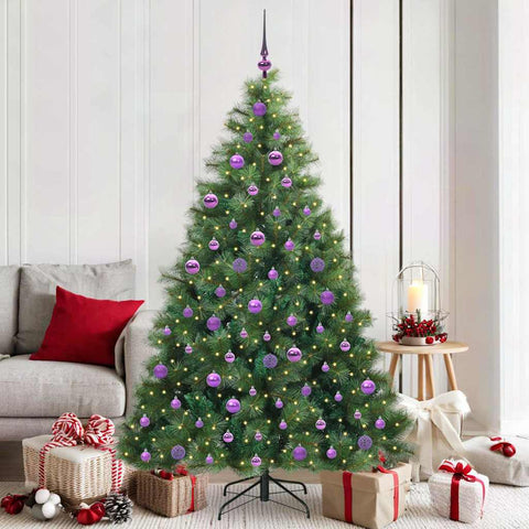 Albero di Natale artificiale con 300 LED Verde 180 cm PE e PVC