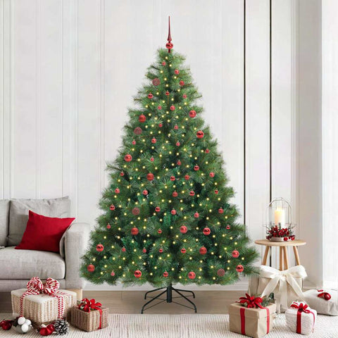 Albero di Natale artificiale con 300 LED Verde 210 cm PE e PVC