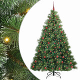 Albero di Natale artificiale con 300 LED Verde 210 cm PE e PVC