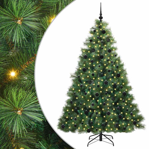 Albero di Natale artificiale con 300 LED Verde 210 cm PE e PVC
