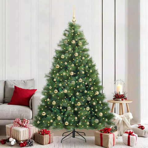Albero di Natale artificiale con 300 LED Verde 210 cm PE e PVC