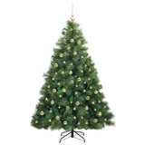 Albero di Natale artificiale con 300 LED Verde 210 cm PE e PVC