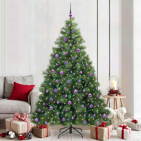 Albero di Natale artificiale con 300 LED Verde 210 cm PE e PVC