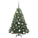 Albero di Natale artificiale con 150 LED Verde 120 cm PE e PVC