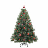 Albero di Natale artificiale con 150 LED Verde 120 cm PE e PVC