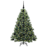 Albero di Natale artificiale con 150 LED Verde 120 cm PE e PVC