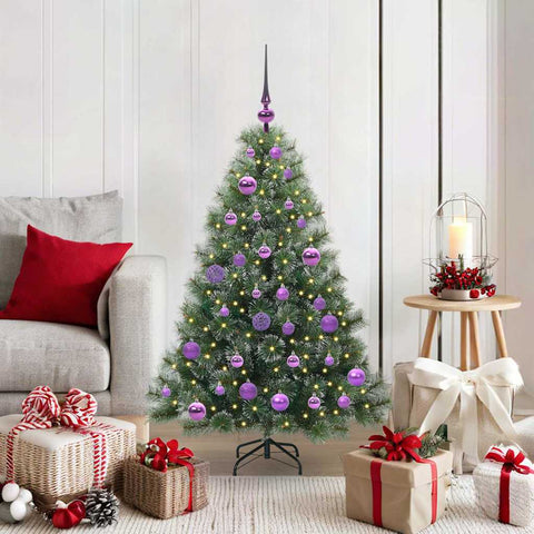Albero di Natale artificiale con 150 LED Verde 120 cm PE e PVC