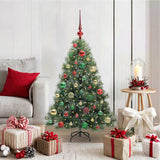 Albero di Natale artificiale con 150 LED Verde 120 cm PE e PVC