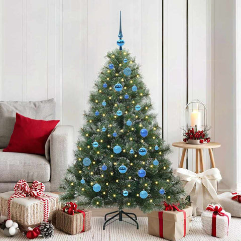 Albero di Natale artificiale con 150 LED Verde 150 cm PE e PVC