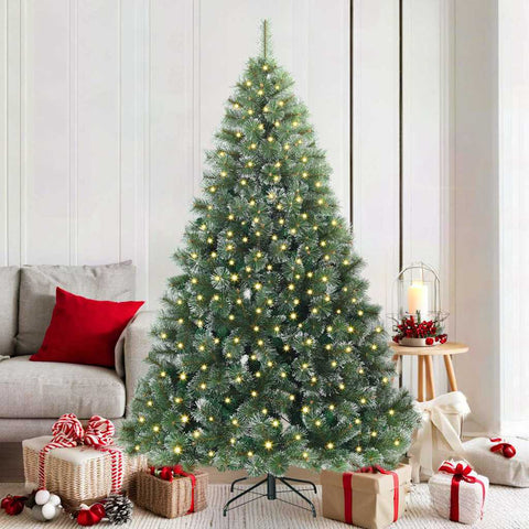 Albero di Natale artificiale con 300 LED Verde 180 cm PE e PVC