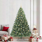 Albero di Natale artificiale con 300 LED Verde 210 cm PE e PVC
